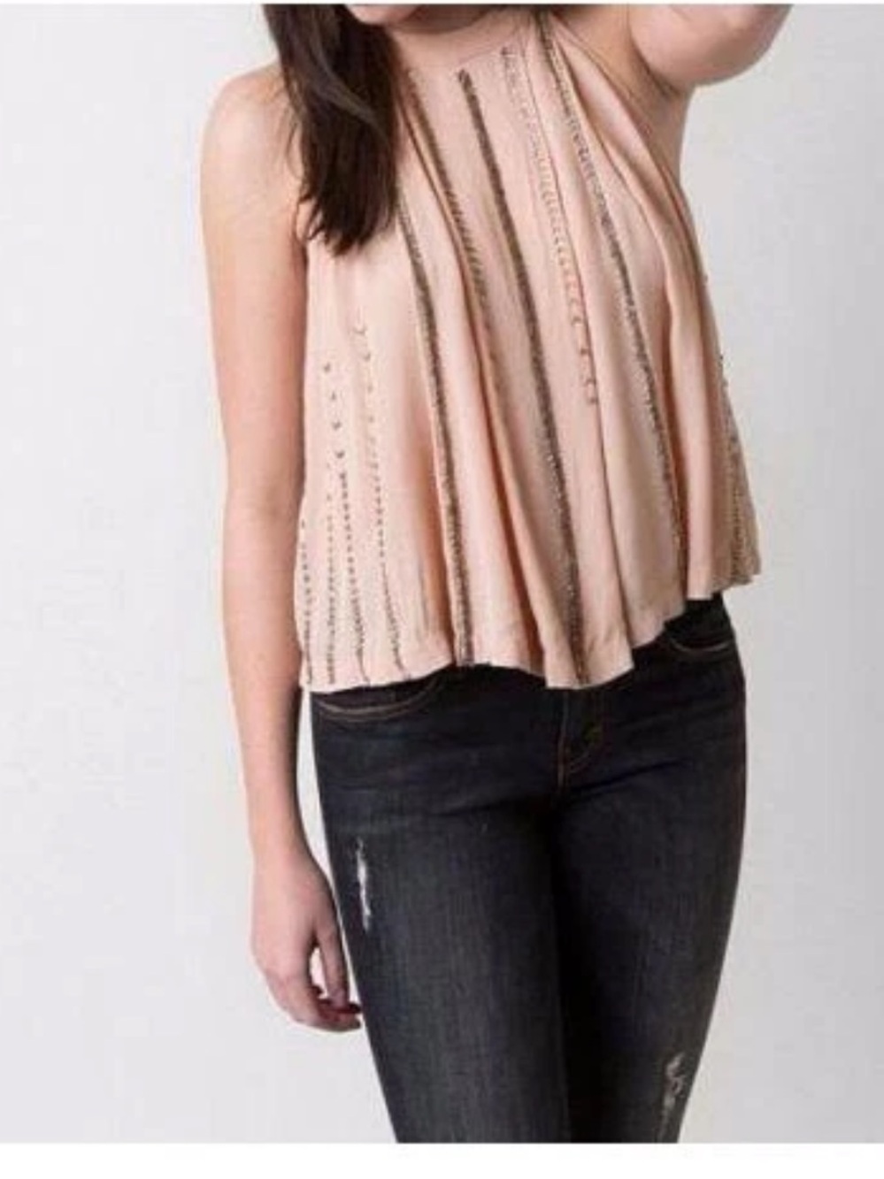 Free People shimmer and shine beaded blouse size small - Picture 3 of 16